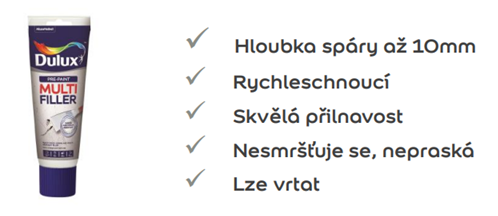 Dulux Multi Filler - bílý brousitelný tmel na omítky